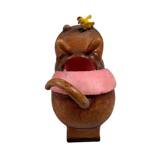 Willow Hall Shoo Shoo Figurine Grunt Grunt Hippo with Bird Official Design No. 6 - Picture 5 of 7